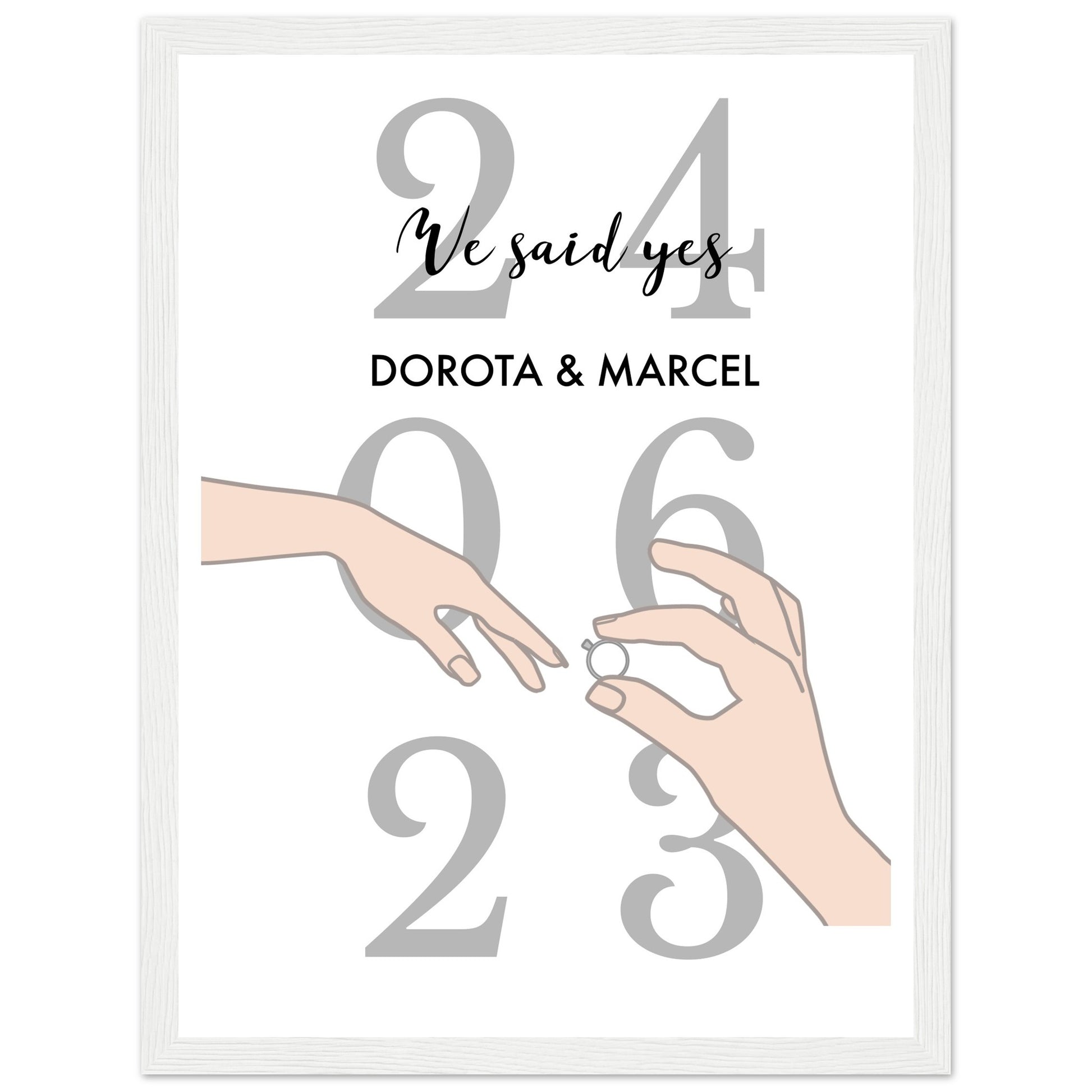 Personalized date and name poster | Unique wedding memorabilia