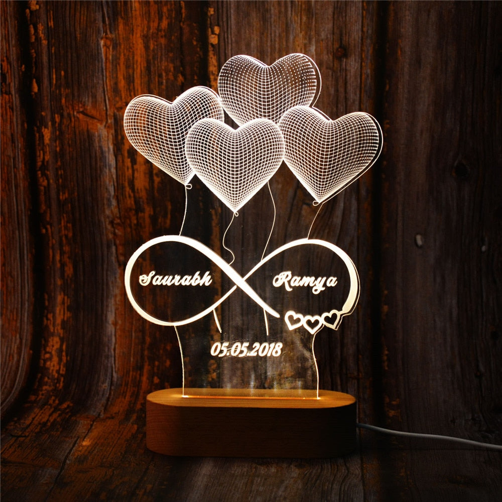 Luminous Love - Captivate Hearts with Personalized Heart LED Light