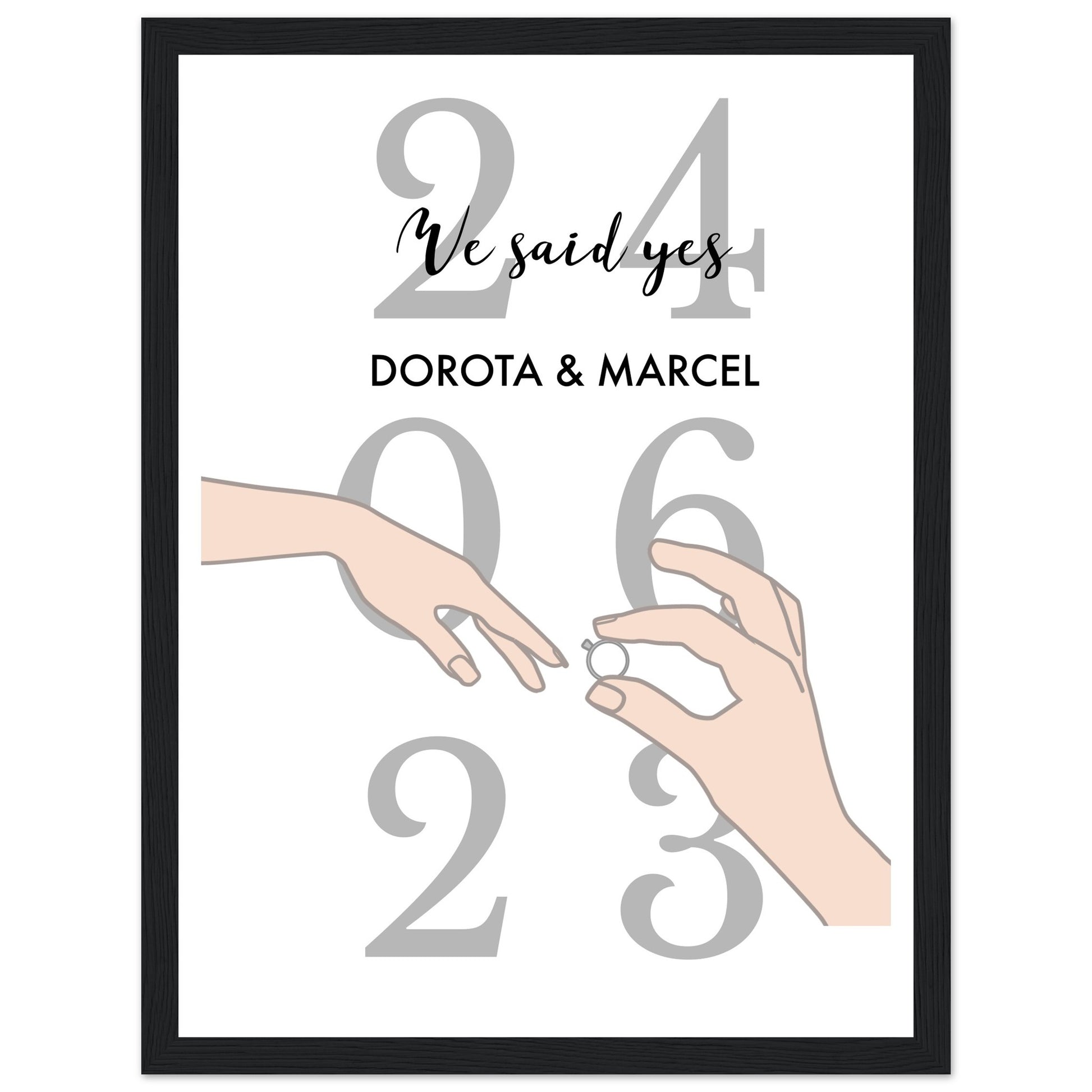 Personalized date and name poster | Romantic custom art print