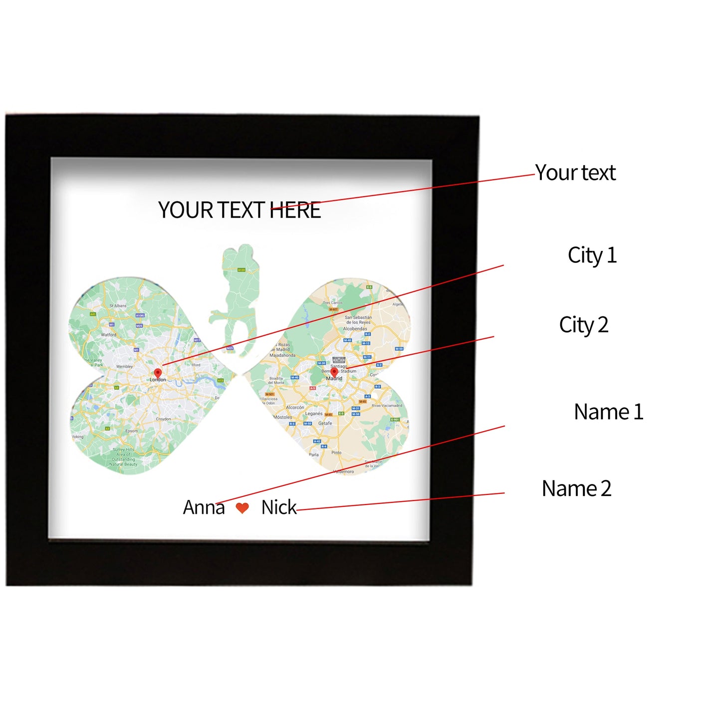 LoveMap: Eternal Love Journey Map Frame